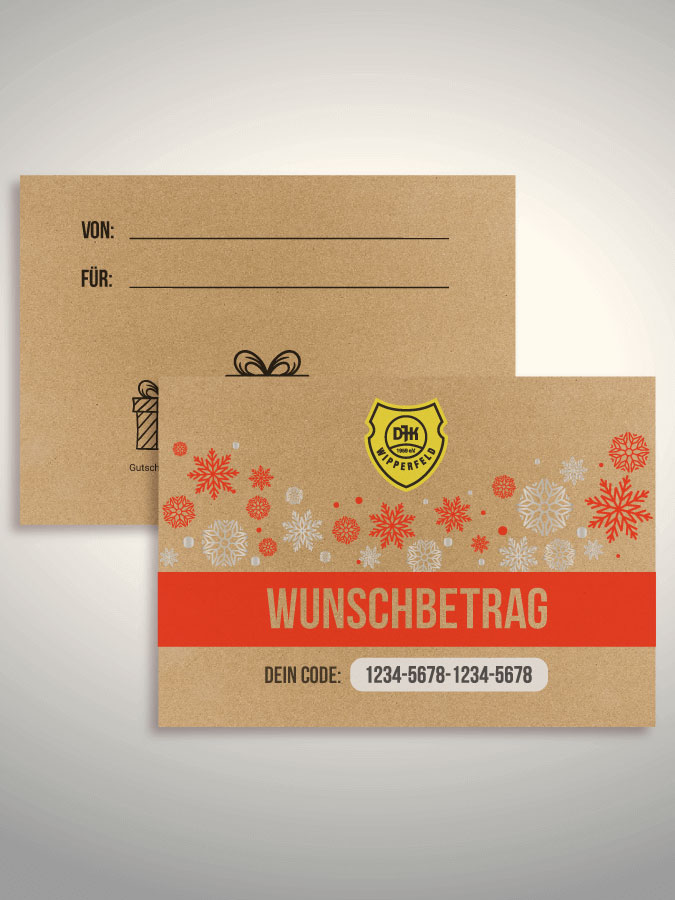 Weihnachtsgutschein per Versand (Kraftpapier)