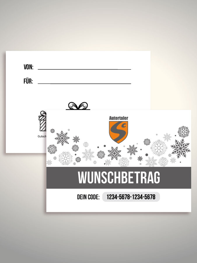 Weihnachtsgutschein per Versand (Weiß)