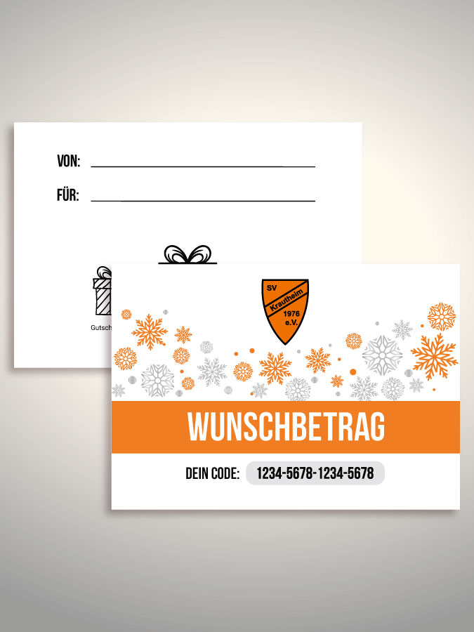 Weihnachtsgutschein per Versand (Weiß)