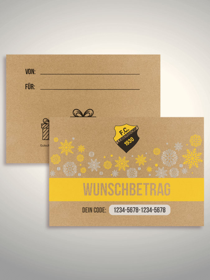Weihnachtsgutschein per Versand (Kraftpapier)