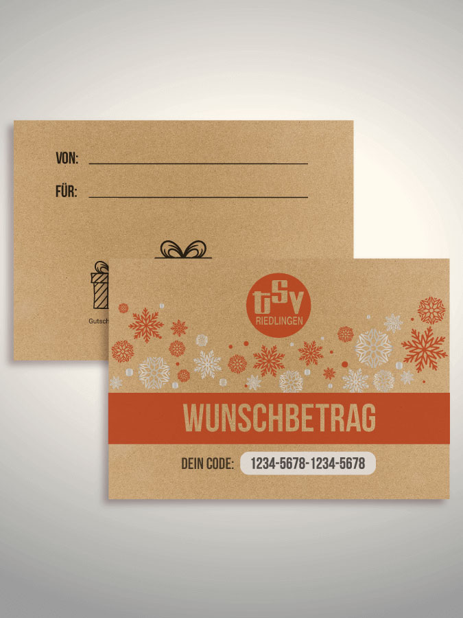 Weihnachtsgutschein per Versand (Kraftpapier)