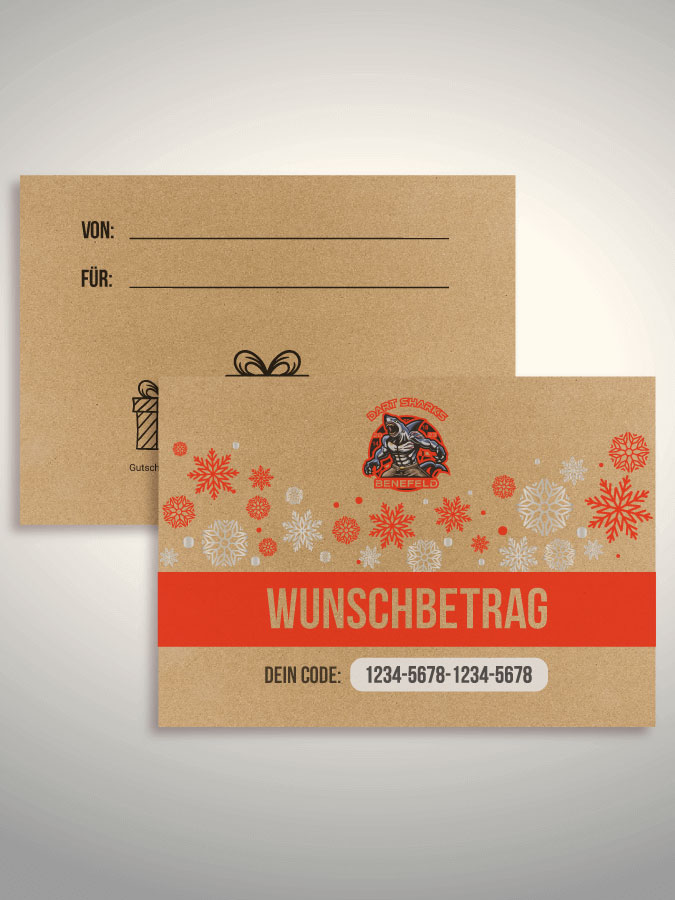 Weihnachtsgutschein per Versand (Kraftpapier)