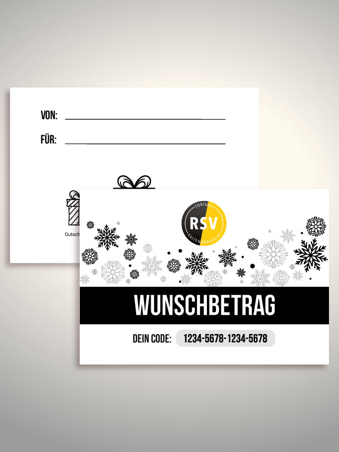 Weihnachtsgutschein per Versand (Weiß)