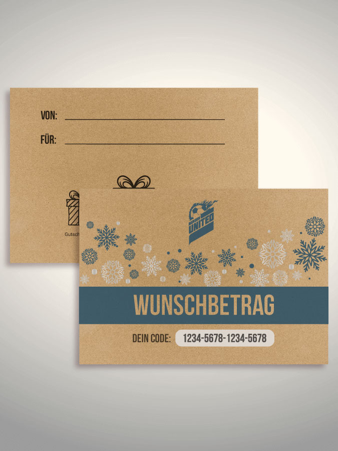 Weihnachtsgutschein per Versand (Kraftpapier)