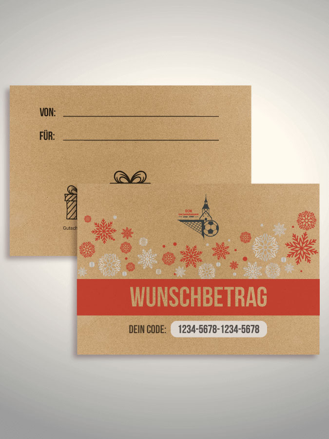 Weihnachtsgutschein per Versand (Kraftpapier)