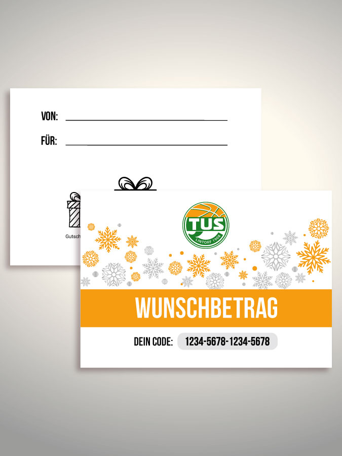 Weihnachtsgutschein per Versand (Weiß)