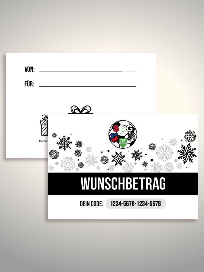 Weihnachtsgutschein per Versand (Weiß)