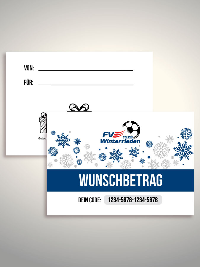 Weihnachtsgutschein per Versand (Weiß)