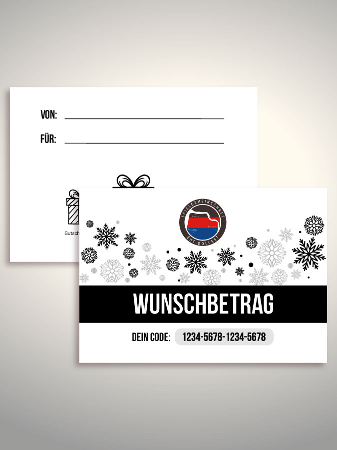 Weihnachtsgutschein per Versand (Weiß)