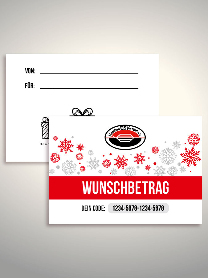 Weihnachtsgutschein per Versand (Weiß)