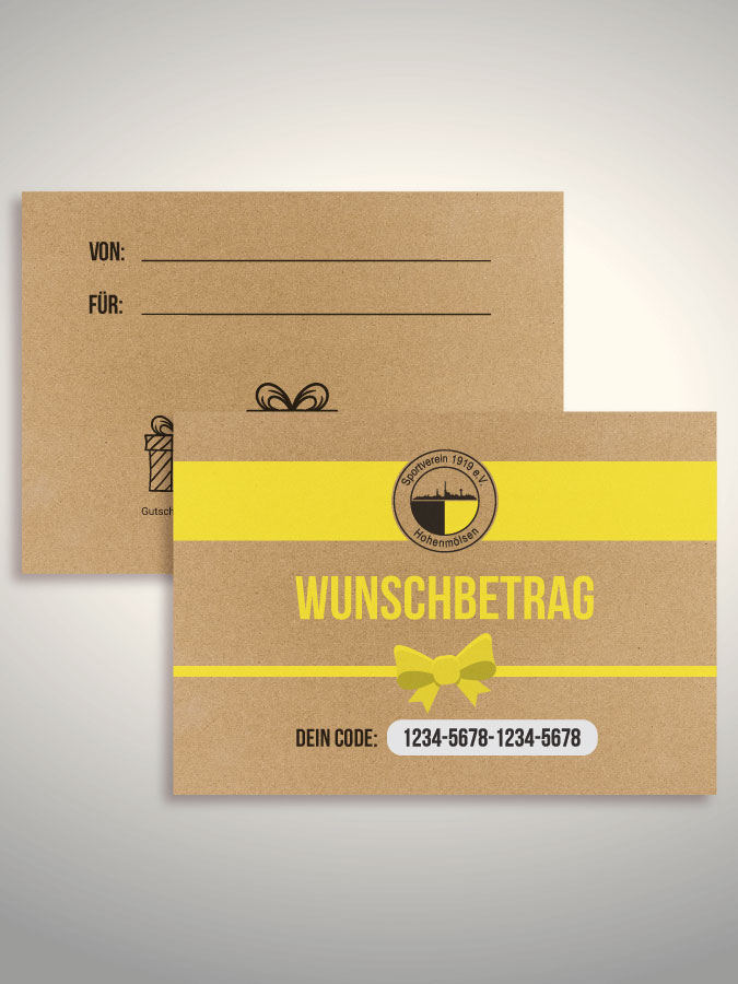 Geschenkgutschein per Versand (Kraftpapier)