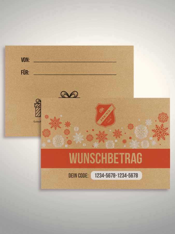 Weihnachtsgutschein per Versand (Kraftpapier)