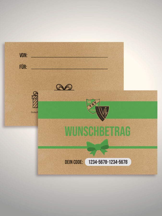 Geschenkgutschein per Versand (Kraftpapier)