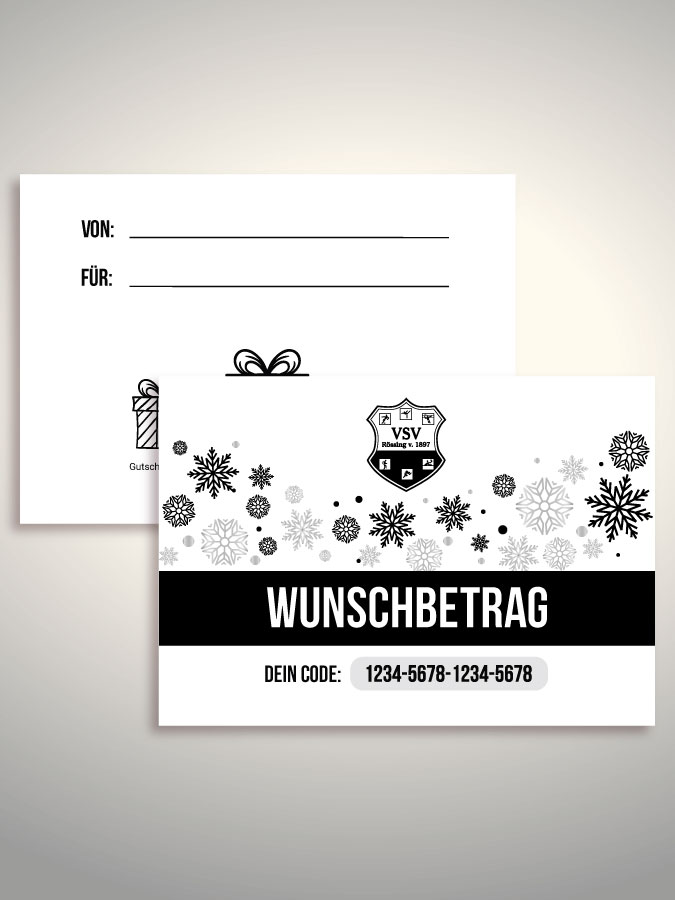 Weihnachtsgutschein per Versand (Weiß)