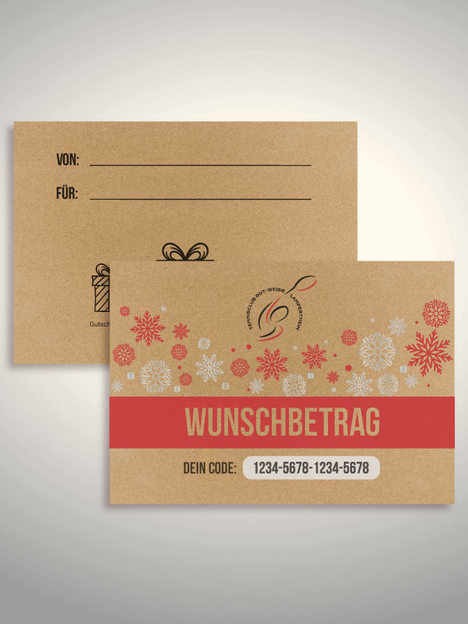 Weihnachtsgutschein per Versand (Kraftpapier)