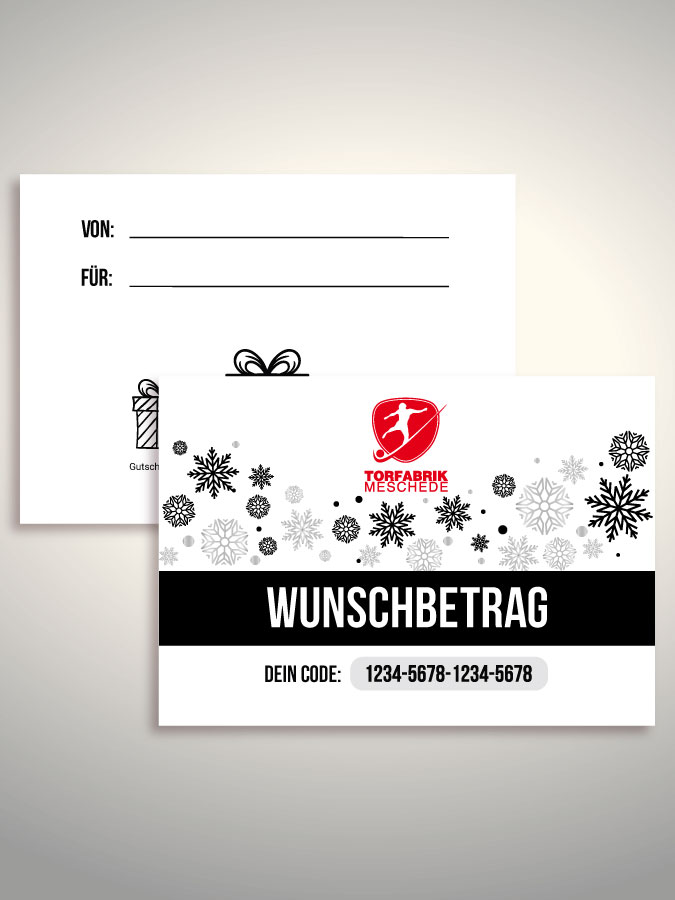 Weihnachtsgutschein per Versand (Weiß)