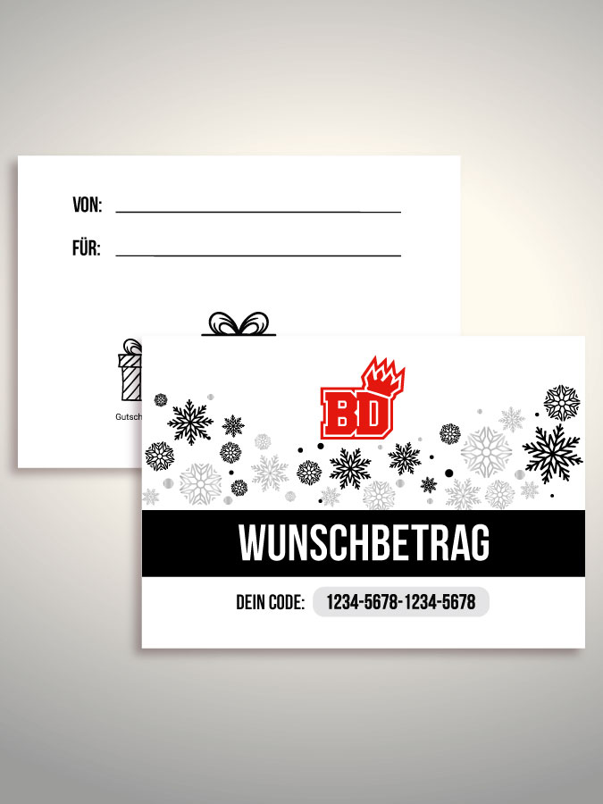 Weihnachtsgutschein per Versand (Weiß)