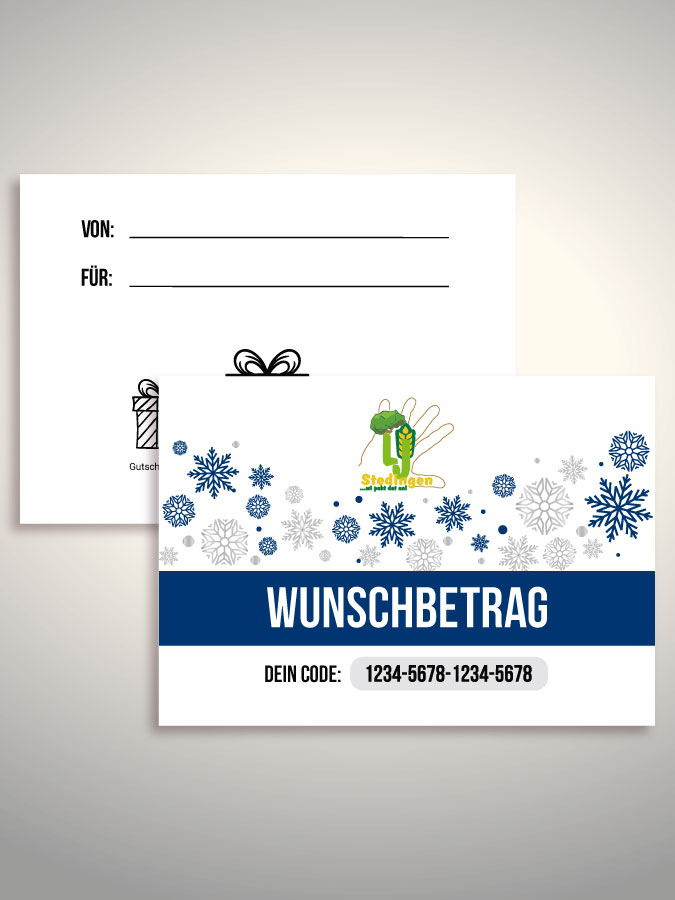 Weihnachtsgutschein per Versand (Weiß)