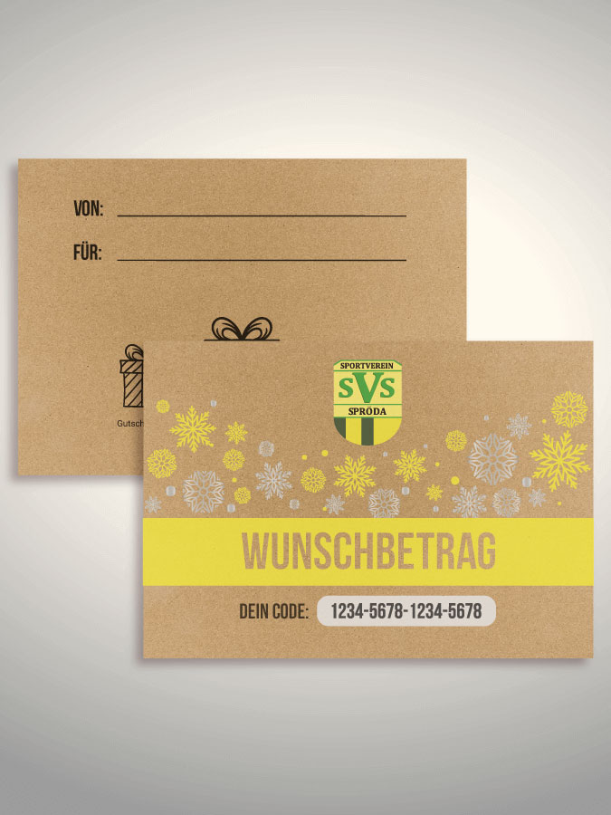 Weihnachtsgutschein per Versand (Kraftpapier)