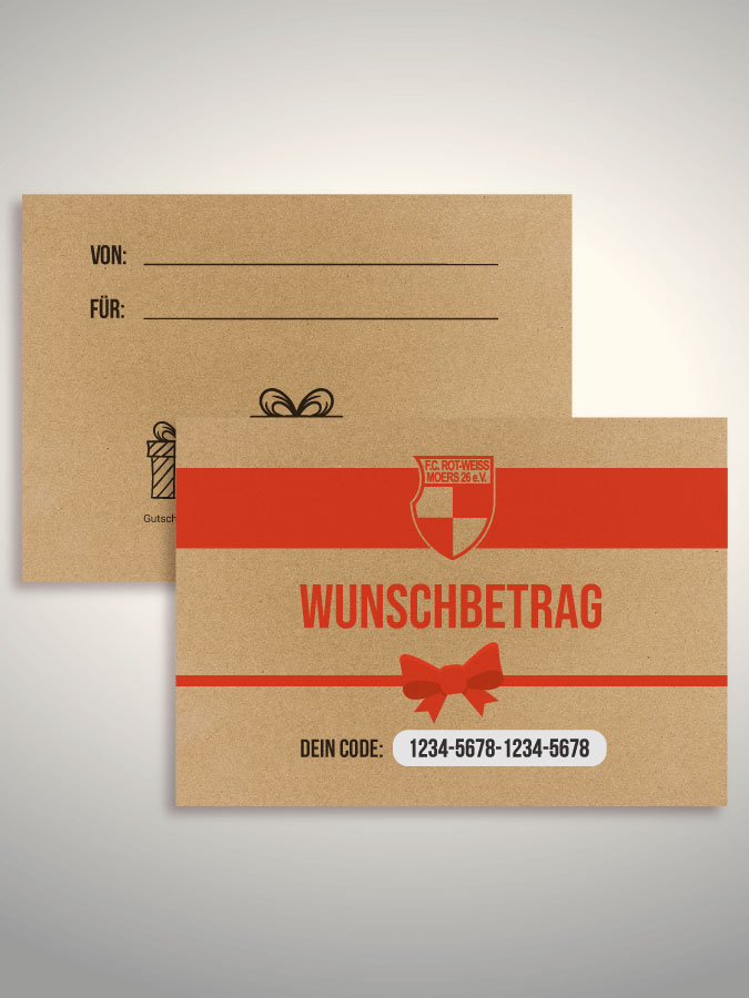 Geschenkgutschein per Versand (Kraftpapier)