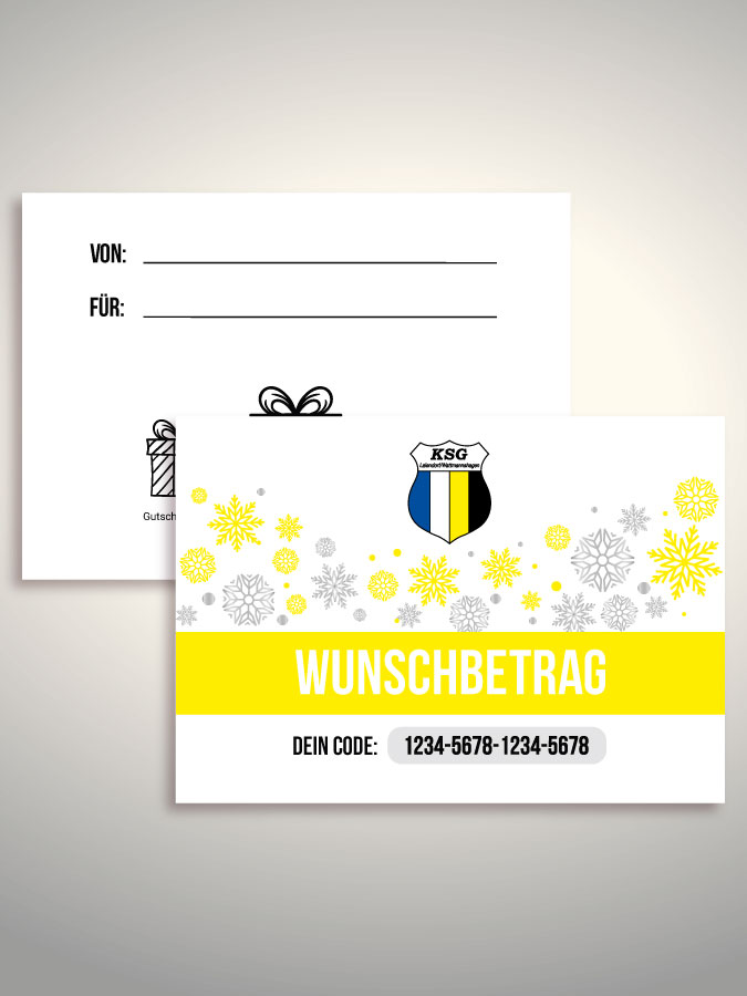 Weihnachtsgutschein per Versand (Weiß)