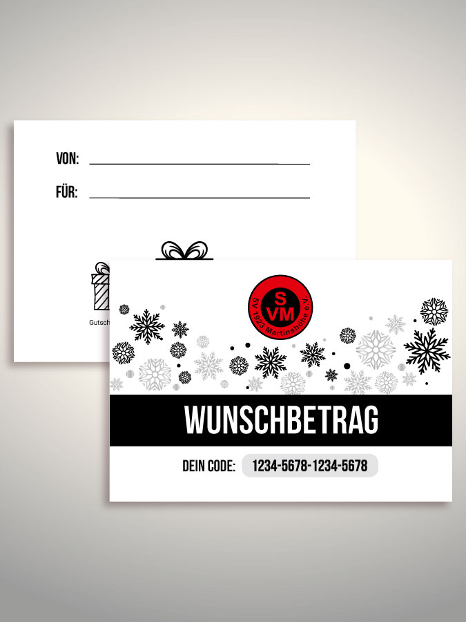 Weihnachtsgutschein per Versand (Weiß)