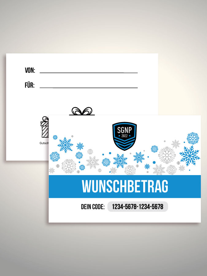 Weihnachtsgutschein per Versand (Weiß)