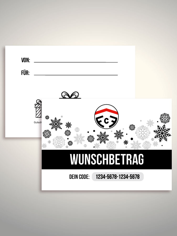 Weihnachtsgutschein per Versand (Weiß)