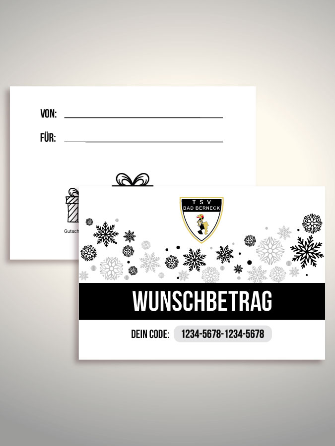 Weihnachtsgutschein per Versand (Weiß)