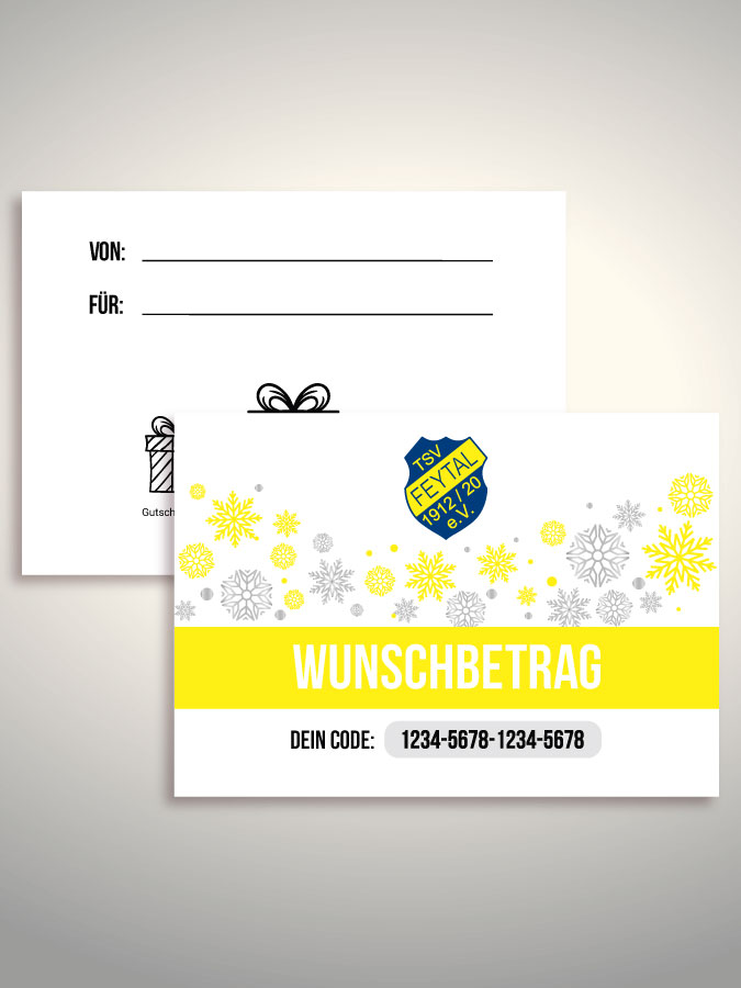 Weihnachtsgutschein per Versand (Weiß)