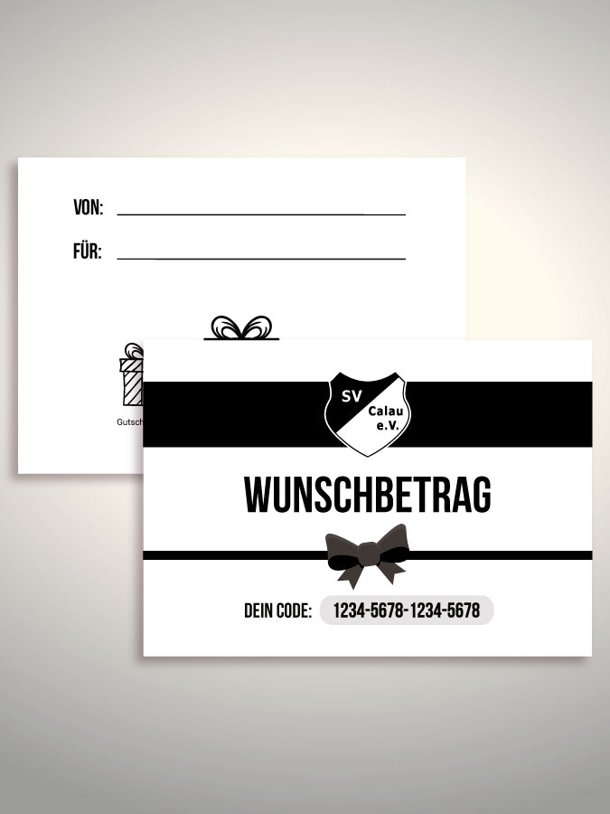 Geschenkgutschein per Versand (Weiß)