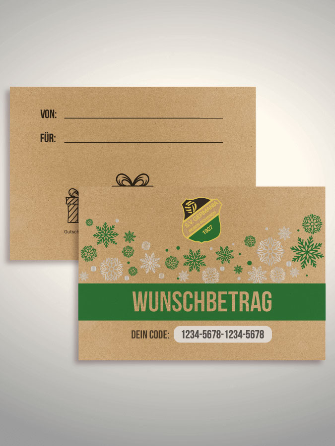 Weihnachtsgutschein per Versand (Kraftpapier)