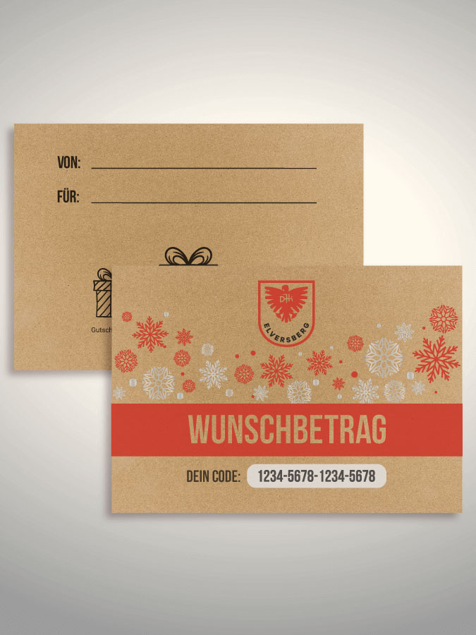 Weihnachtsgutschein per Versand (Kraftpapier)