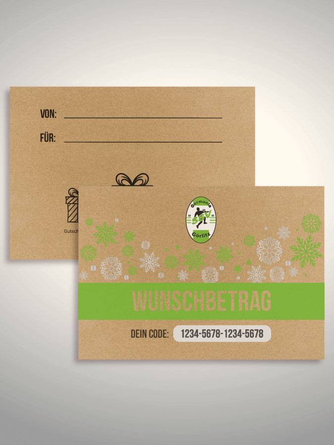 Weihnachtsgutschein per Versand (Kraftpapier)