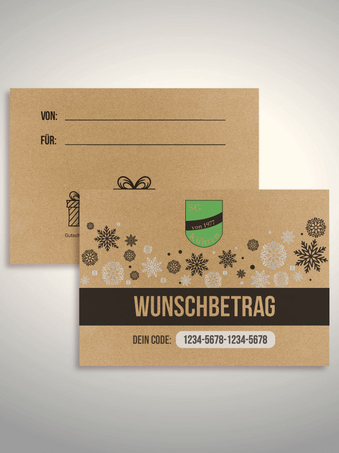Weihnachtsgutschein per Versand (Kraftpapier)