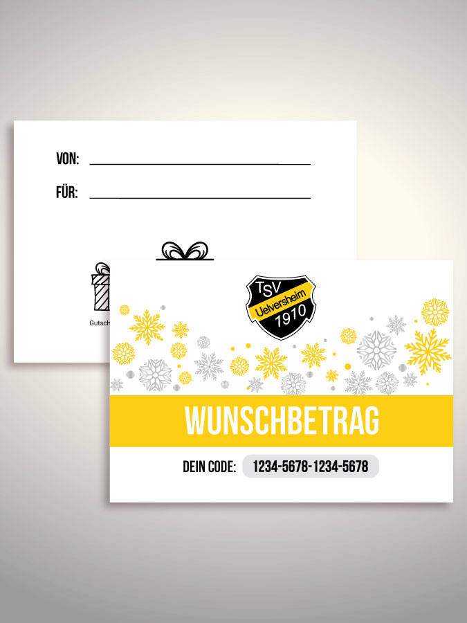 Weihnachtsgutschein per Versand (Weiß)