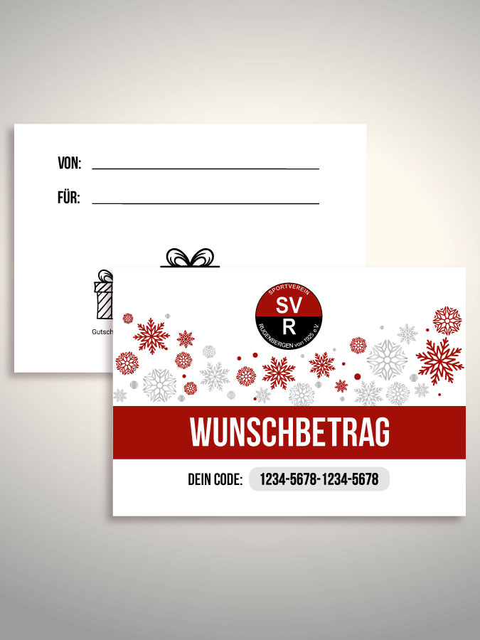 Weihnachtsgutschein per Versand (Weiß)