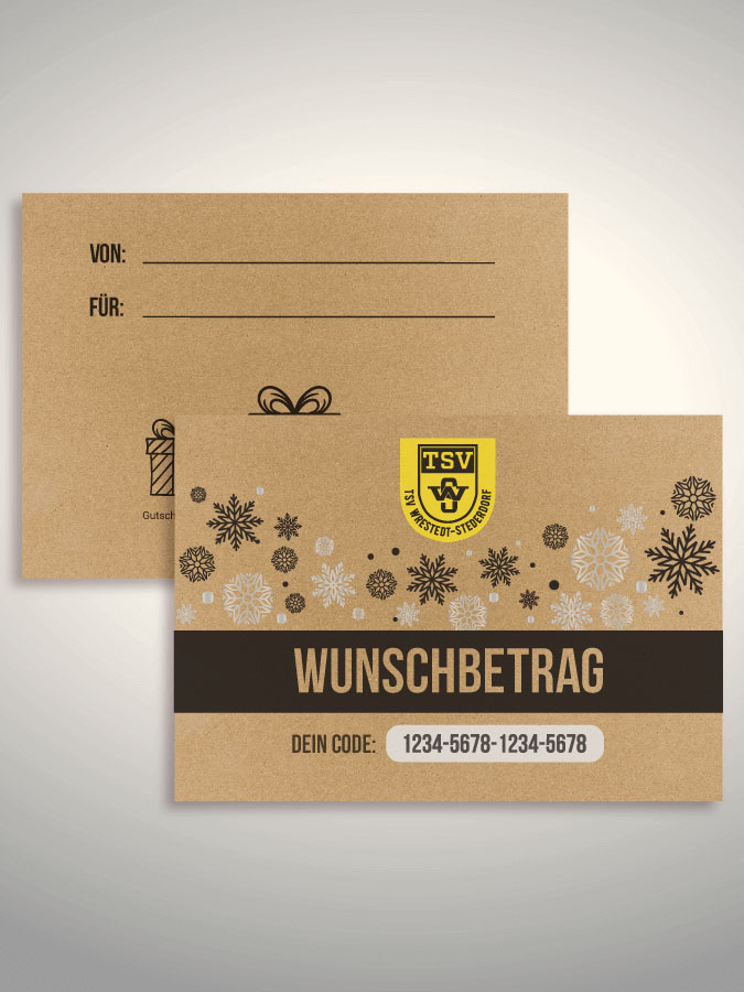 Weihnachtsgutschein per Versand (Kraftpapier)