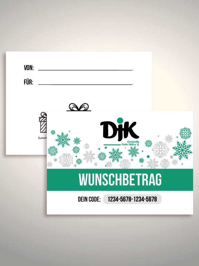 Weihnachtsgutschein per Versand (Weiß)