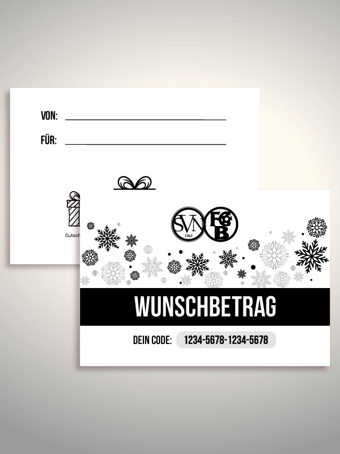 Weihnachtsgutschein per Versand (Weiß)