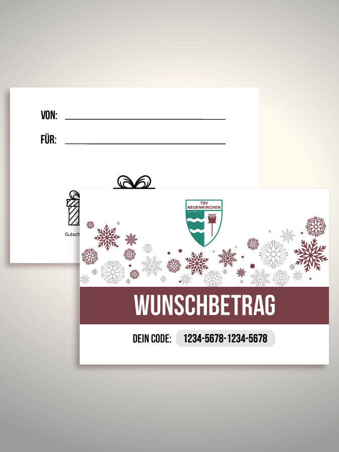 Weihnachtsgutschein per Versand (Weiß)