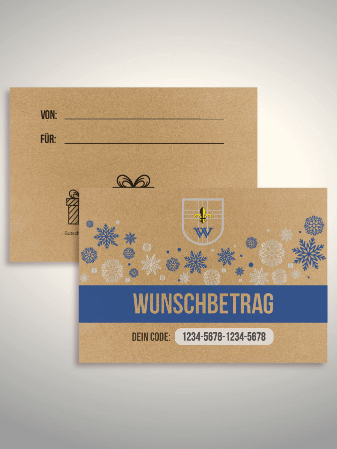 Weihnachtsgutschein per Versand (Kraftpapier)