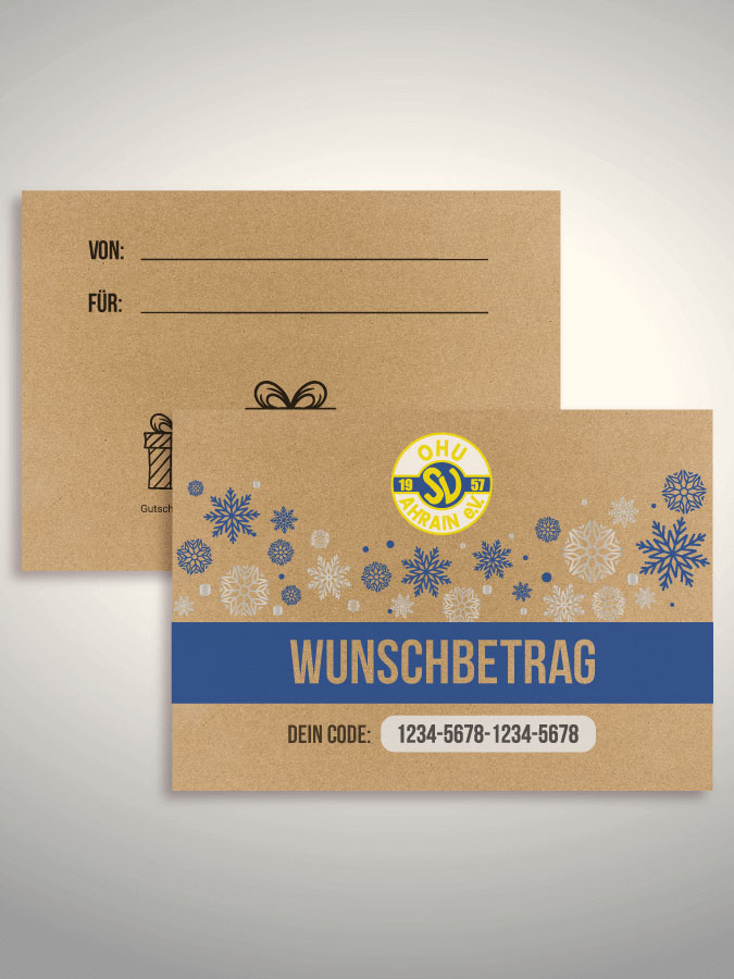 Weihnachtsgutschein per Versand (Kraftpapier)