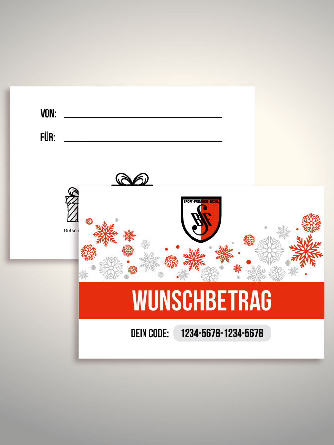 Weihnachtsgutschein per Versand (Weiß)
