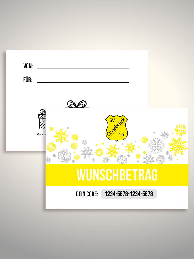 Weihnachtsgutschein per Versand (Weiß)