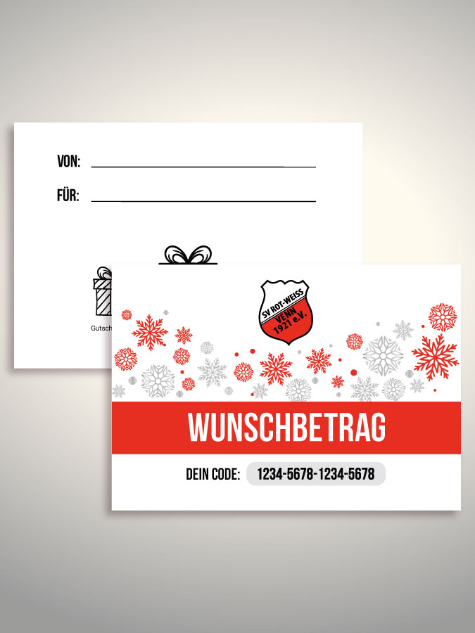Weihnachtsgutschein per Versand (Weiß)