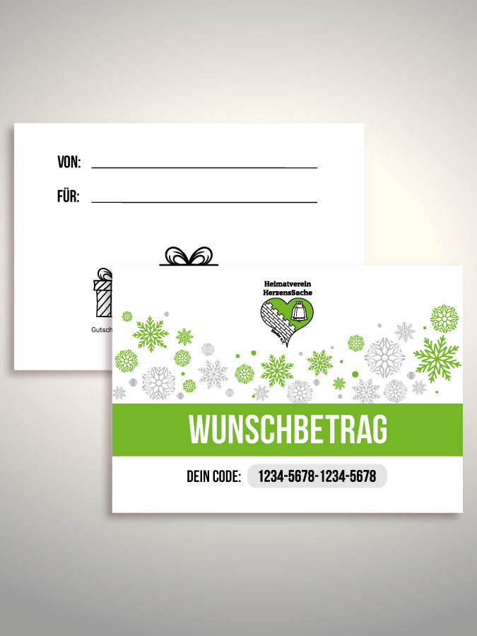 Weihnachtsgutschein per Versand (Weiß)