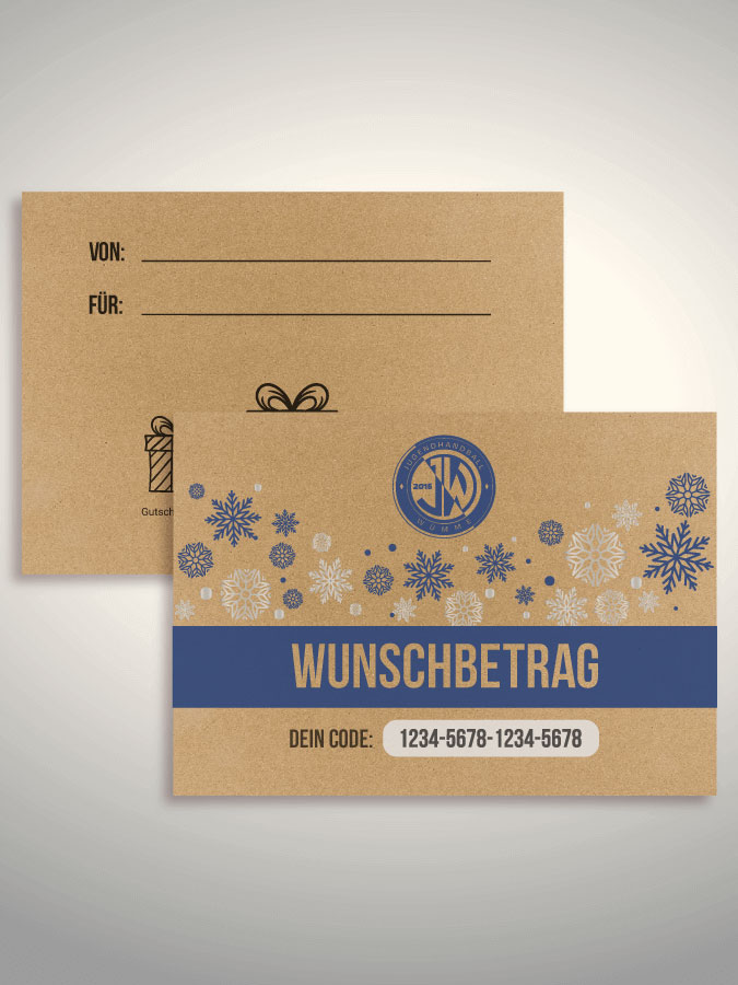 Weihnachtsgutschein per Versand (Kraftpapier)