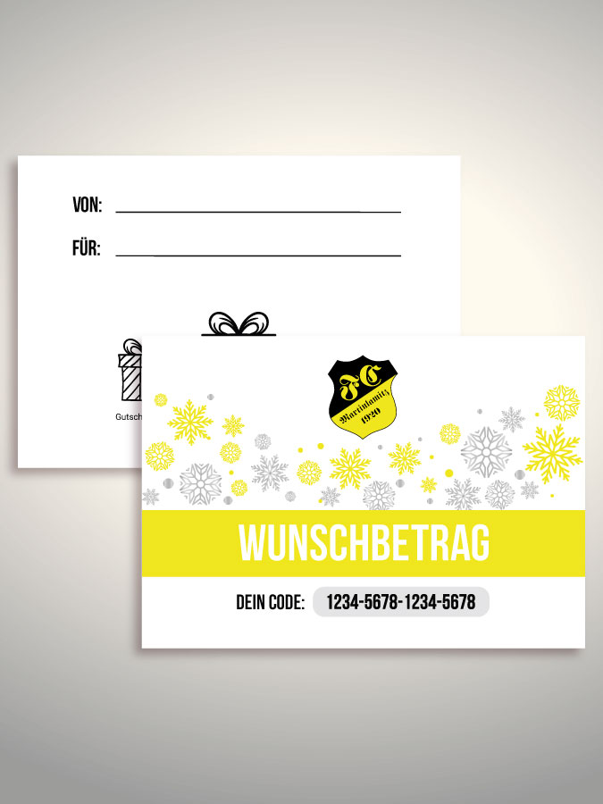 Weihnachtsgutschein per Versand (Weiß)