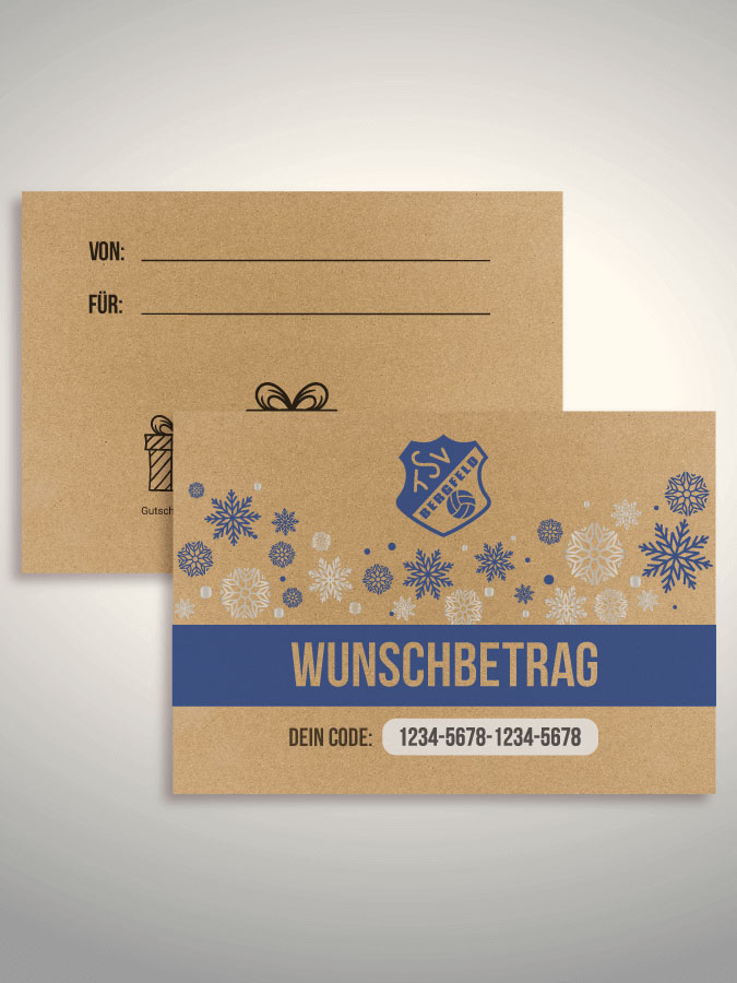 Weihnachtsgutschein per Versand (Kraftpapier)